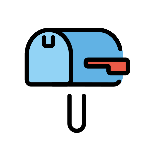 closed mailbox with lowered flag transparent PNG icon, color version, 618 by 618 pixels