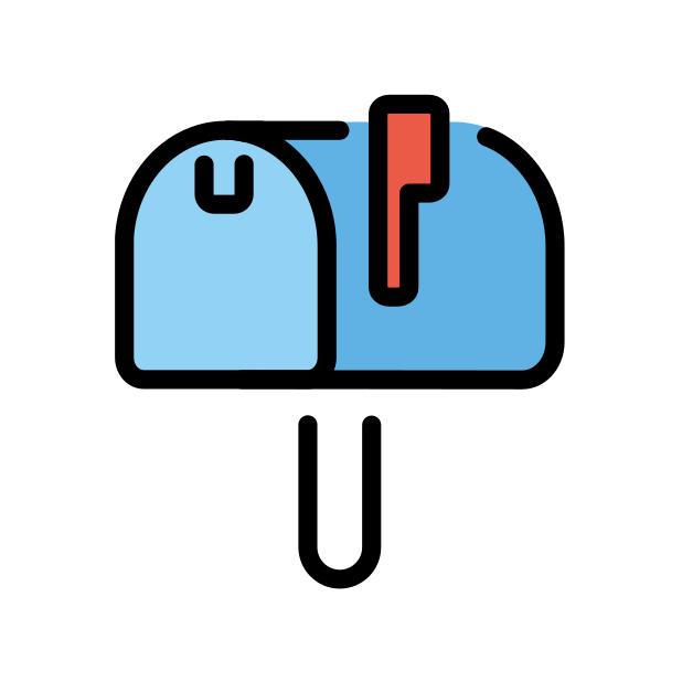 closed mailbox with raised flag transparent PNG icon, color version, 618 by 618 pixels