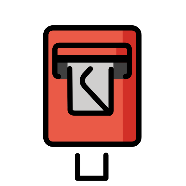 postbox transparent PNG icon, color version, 618 by 618 pixels
