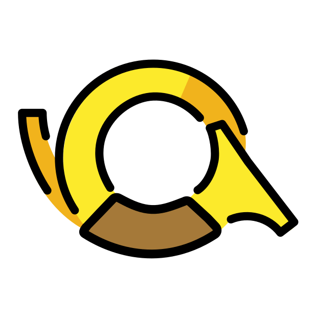 postal horn transparent PNG icon, color version, 618 by 618 pixels