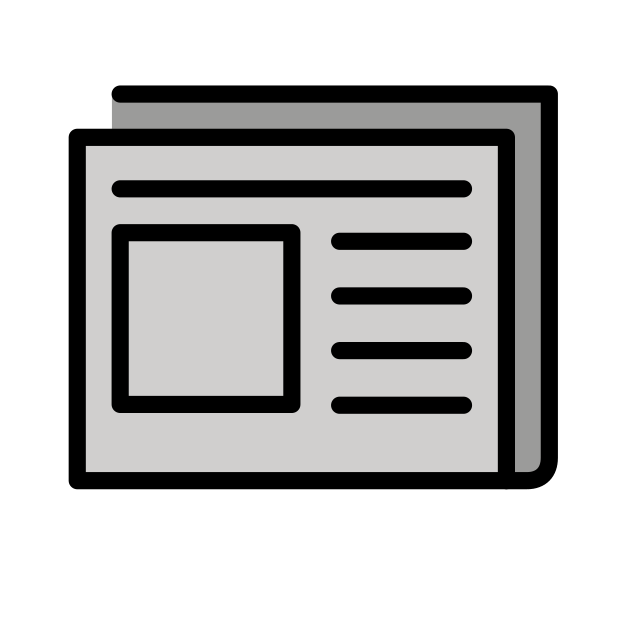 newspaper transparent PNG icon, color version, 618 by 618 pixels