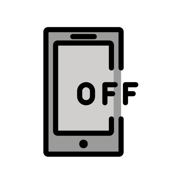 mobile phone off transparent PNG icon, color version, 618 by 618 pixels