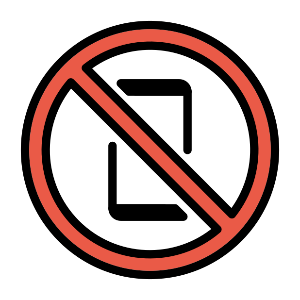 no mobile phones transparent PNG icon, color version, 618 by 618 pixels