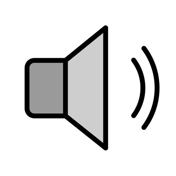 speaker medium volume transparent PNG icon, color version, 618 by 618 pixels