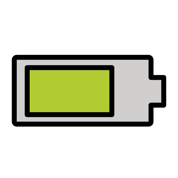battery transparent PNG icon, color version, 618 by 618 pixels