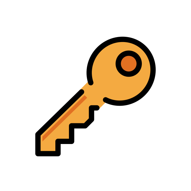 key transparent PNG icon, color version, 618 by 618 pixels
