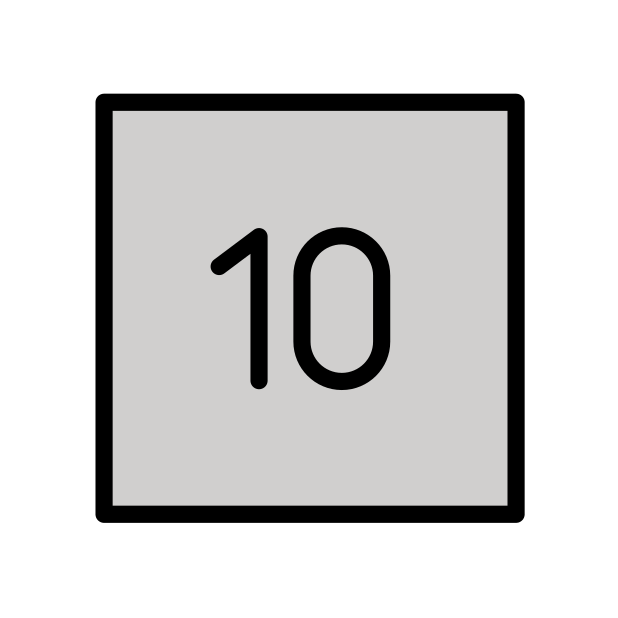 keycap: 10 transparent PNG icon, color version, 618 by 618 pixels