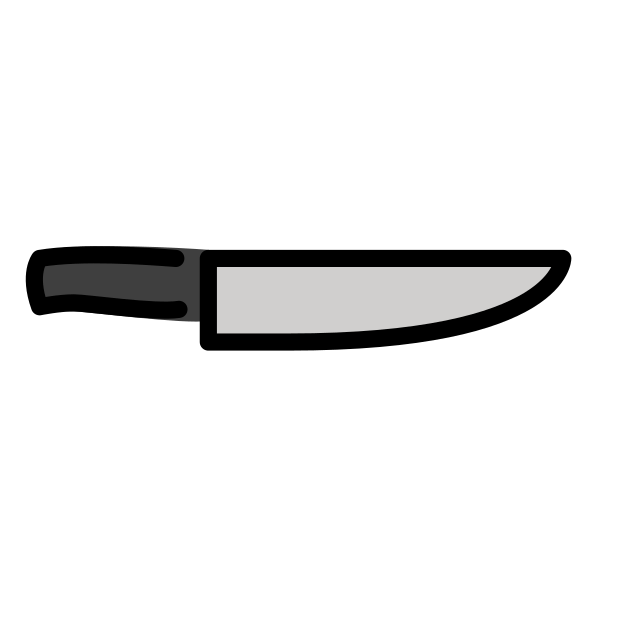 kitchen knife transparent PNG icon, color version, 618 by 618 pixels