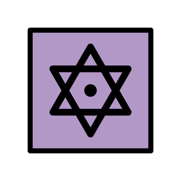 dotted six-pointed star transparent PNG icon, color version, 618 by 618 pixels