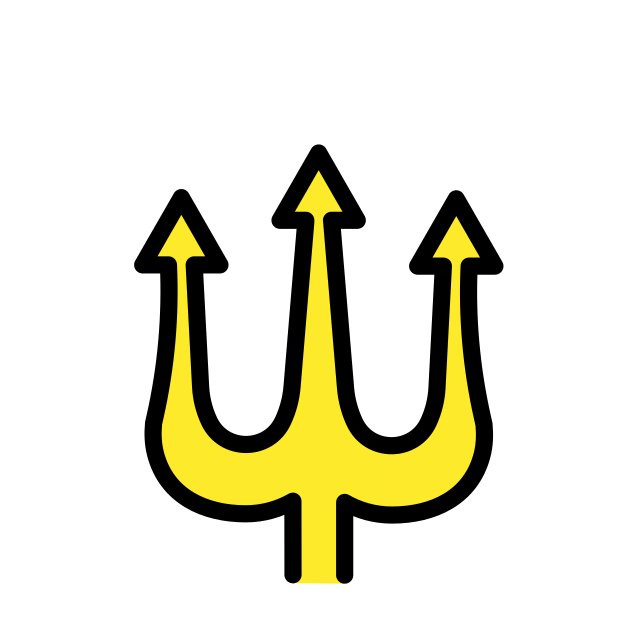 trident emblem transparent PNG icon, color version, 618 by 618 pixels
