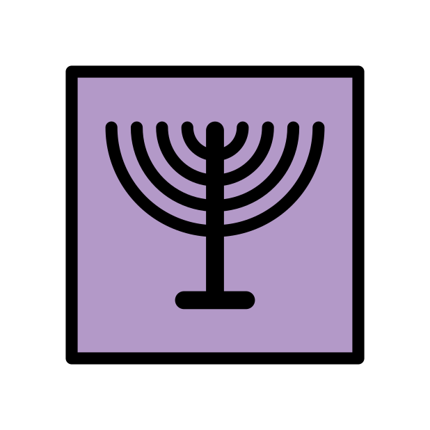 menorah transparent PNG icon, color version, 618 by 618 pixels