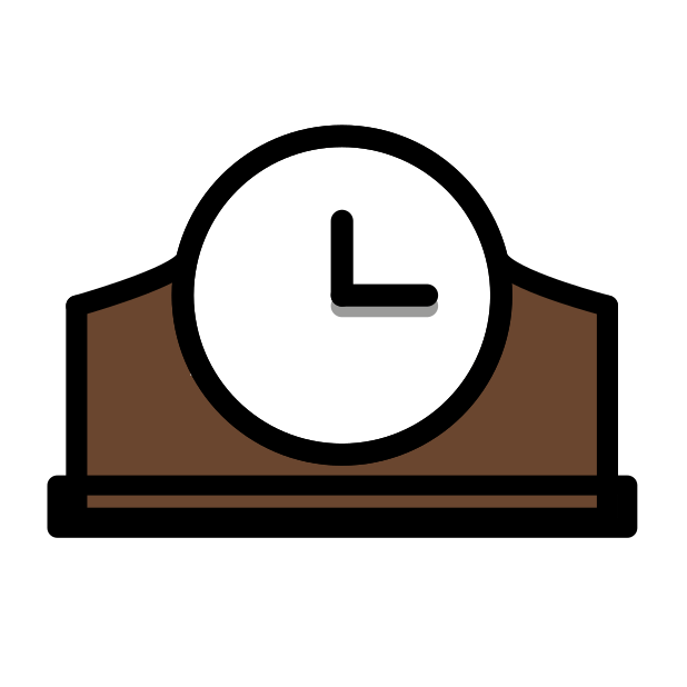 mantelpiece clock transparent PNG icon, color version, 618 by 618 pixels