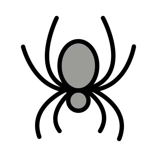 spider transparent PNG icon, color version, 618 by 618 pixels