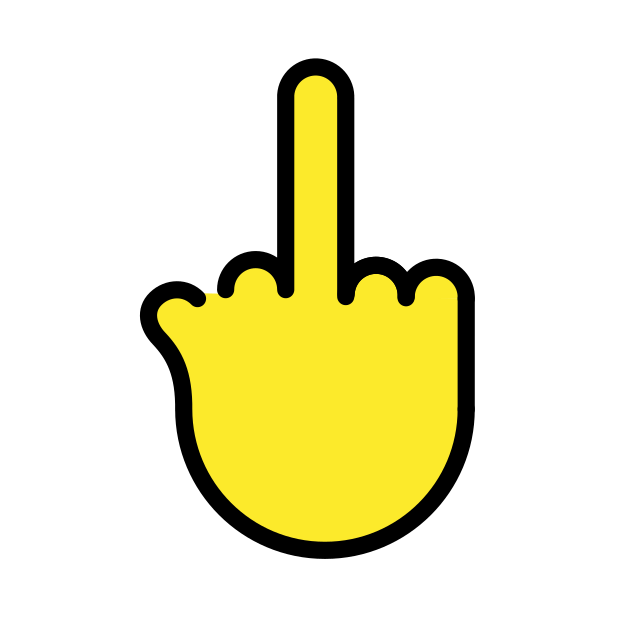 middle finger transparent PNG icon, color version, 618 by 618 pixels