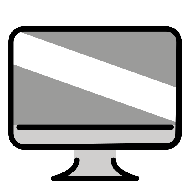 desktop computer transparent PNG icon, color version, 618 by 618 pixels