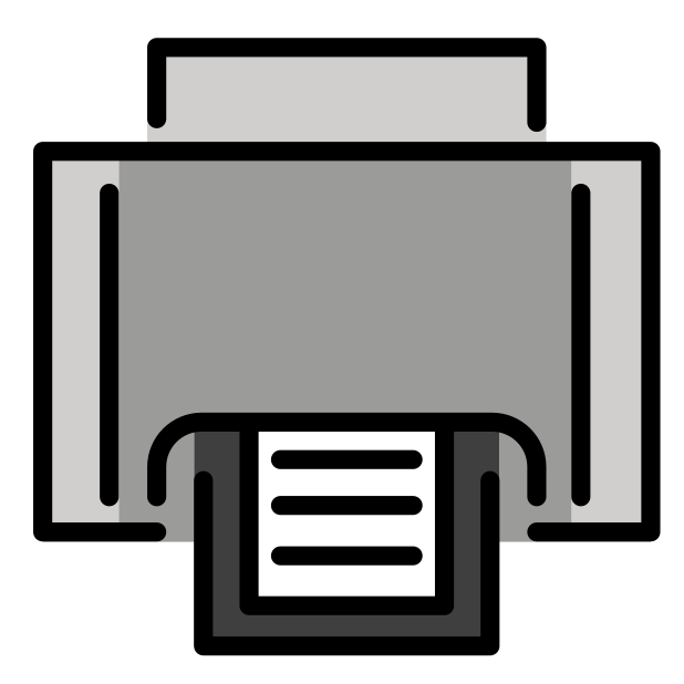printer transparent PNG icon, color version, 618 by 618 pixels
