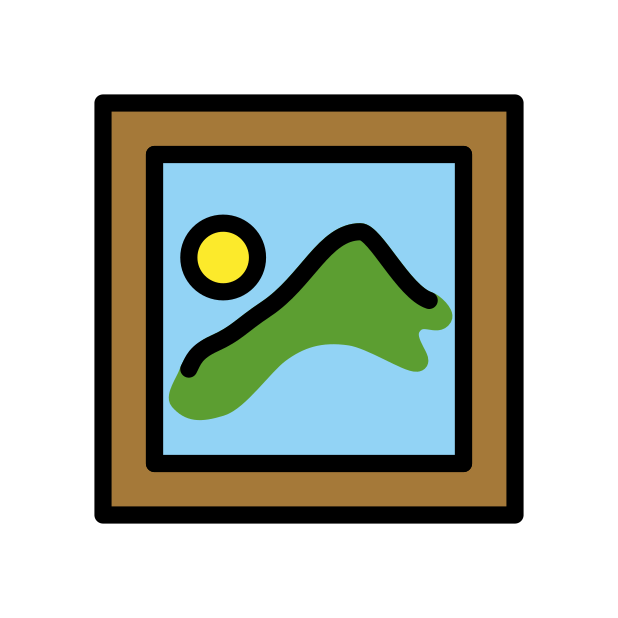 framed picture transparent PNG icon, color version, 618 by 618 pixels