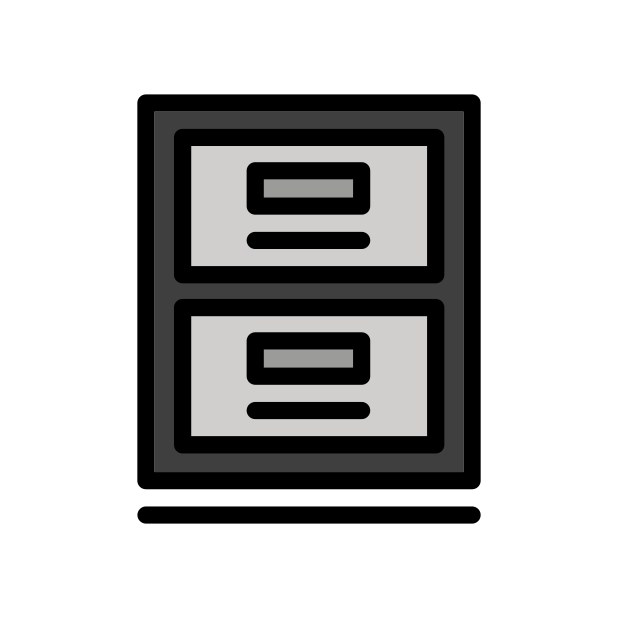 file cabinet transparent PNG icon, color version, 618 by 618 pixels