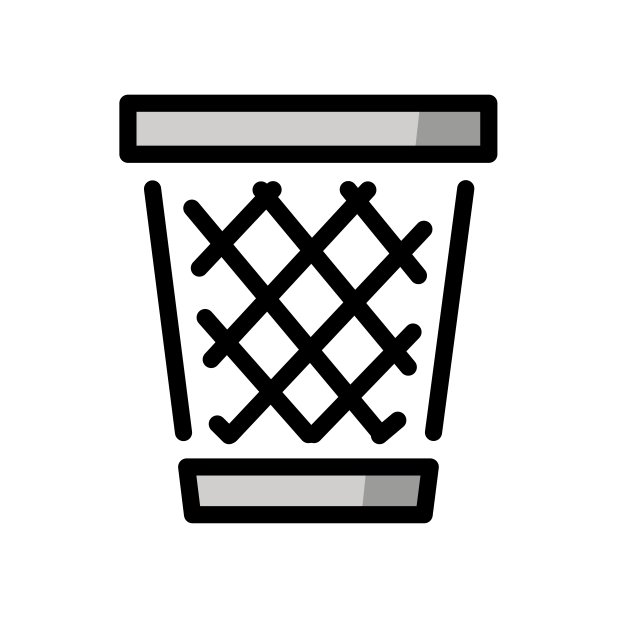 wastebasket transparent PNG icon, color version, 618 by 618 pixels
