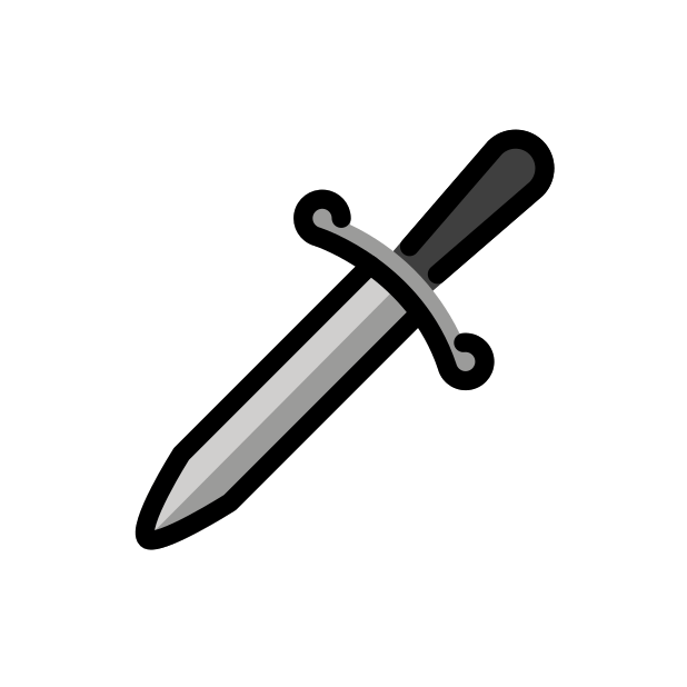 dagger transparent PNG icon, color version, 618 by 618 pixels