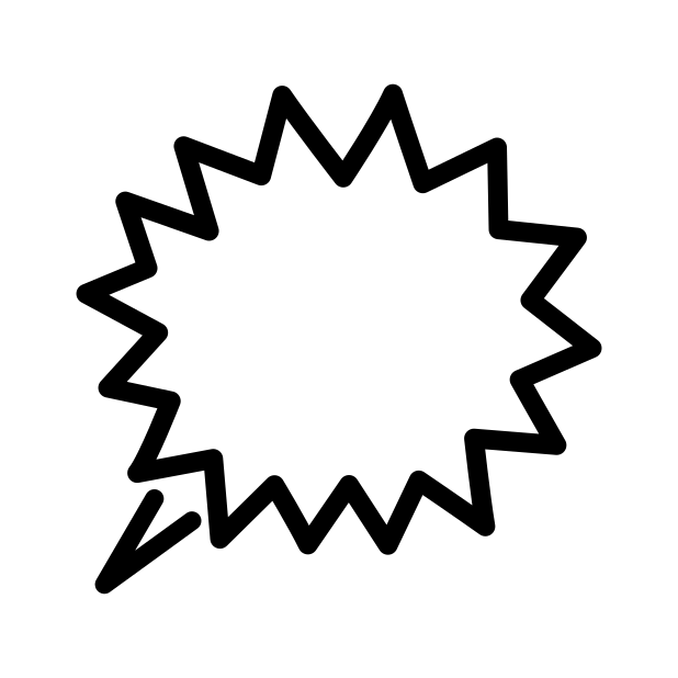 right anger bubble transparent PNG icon, color version, 618 by 618 pixels