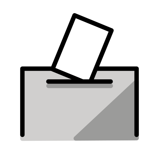 ballot box with ballot transparent PNG icon, color version, 618 by 618 pixels