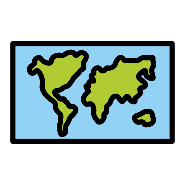 world map transparent PNG icon, color version, 618 by 618 pixels