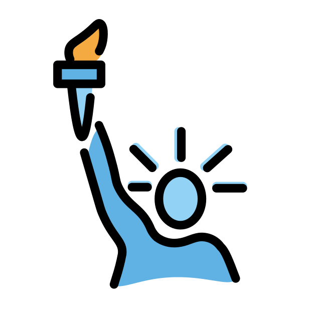 Statue of Liberty transparent PNG icon, color version, 618 by 618 pixels