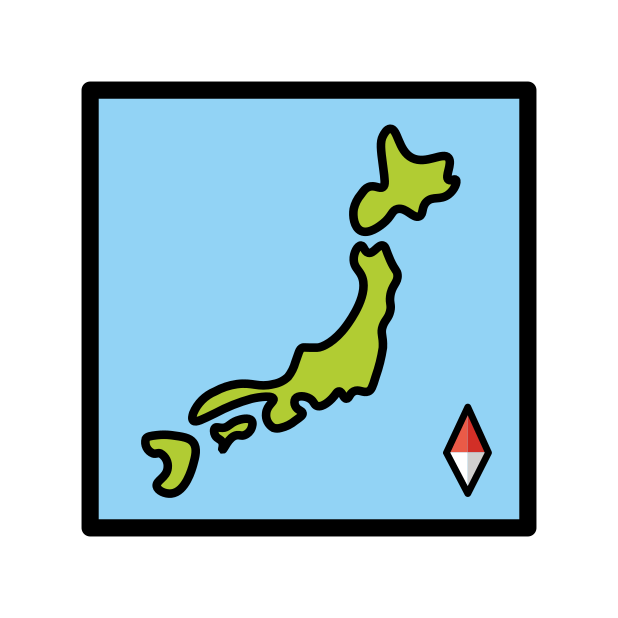 map of Japan transparent PNG icon, color version, 618 by 618 pixels