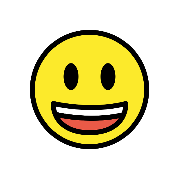 grinning face with big eyes transparent PNG icon, color version, 618 by 618 pixels