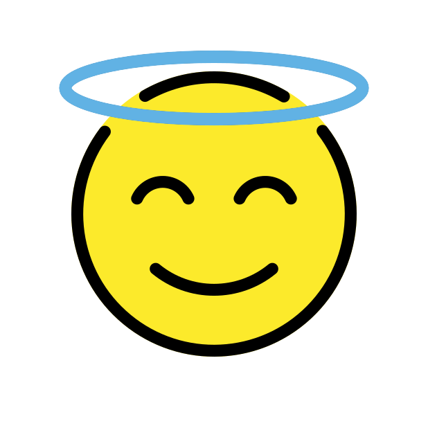 smiling face with halo transparent PNG icon, color version, 618 by 618 pixels
