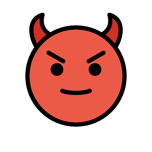 smiling face with horns transparent PNG icon, color version, 618 by 618 pixels