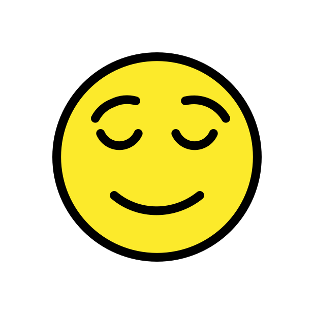 relieved face transparent PNG icon, color version, 618 by 618 pixels