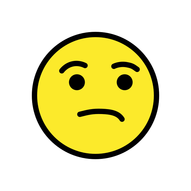 unamused face transparent PNG icon, color version, 618 by 618 pixels
