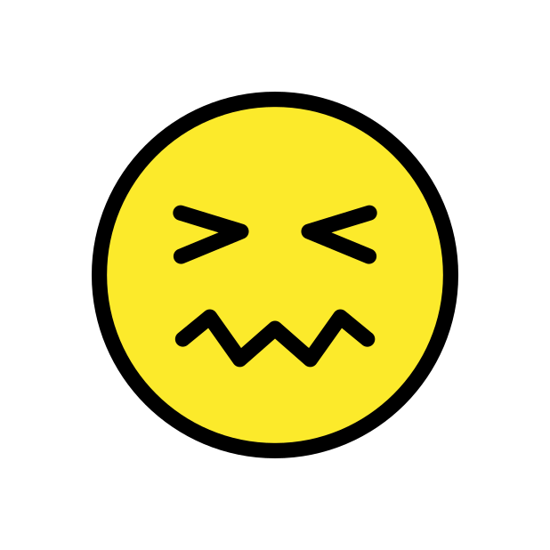 confounded face transparent PNG icon, color version, 618 by 618 pixels