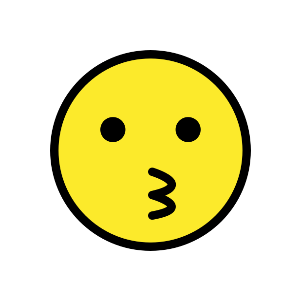 kissing face transparent PNG icon, color version, 618 by 618 pixels