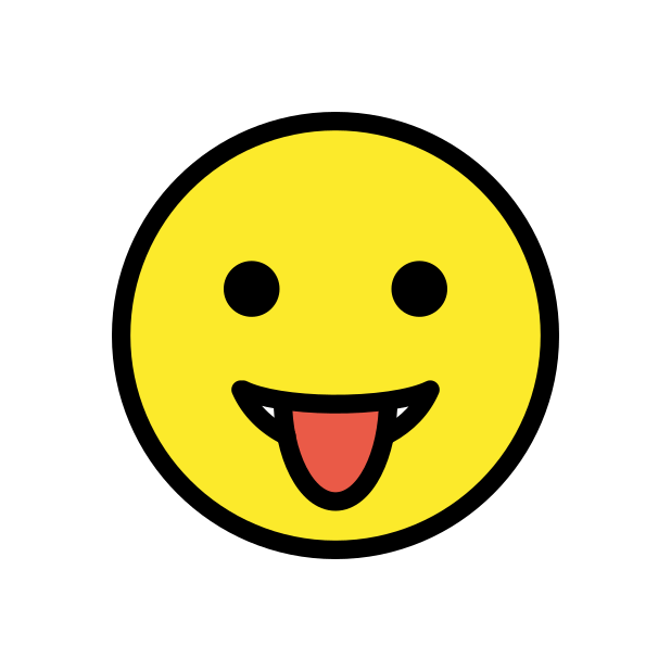 face with tongue transparent PNG icon, color version, 618 by 618 pixels