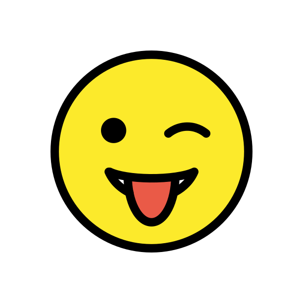 winking face with tongue transparent PNG icon, color version, 618 by 618 pixels