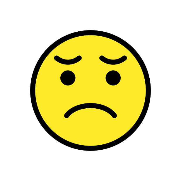 disappointed face transparent PNG icon, color version, 618 by 618 pixels