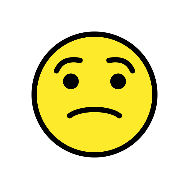 worried face transparent PNG icon, color version, 618 by 618 pixels