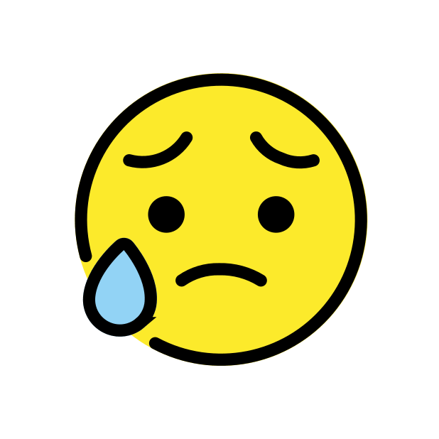 sad but relieved face transparent PNG icon, color version, 618 by 618 pixels