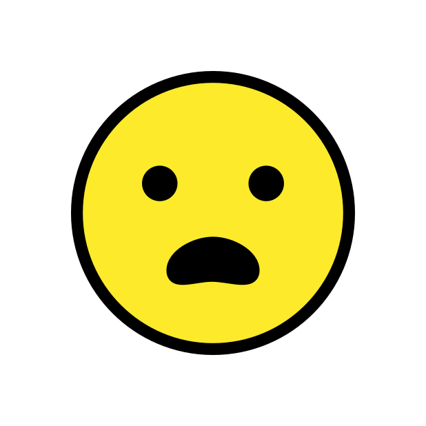 frowning face with open mouth transparent PNG icon, color version, 618 by 618 pixels