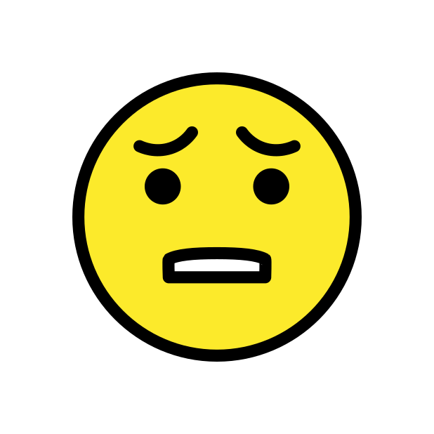anguished face transparent PNG icon, color version, 618 by 618 pixels