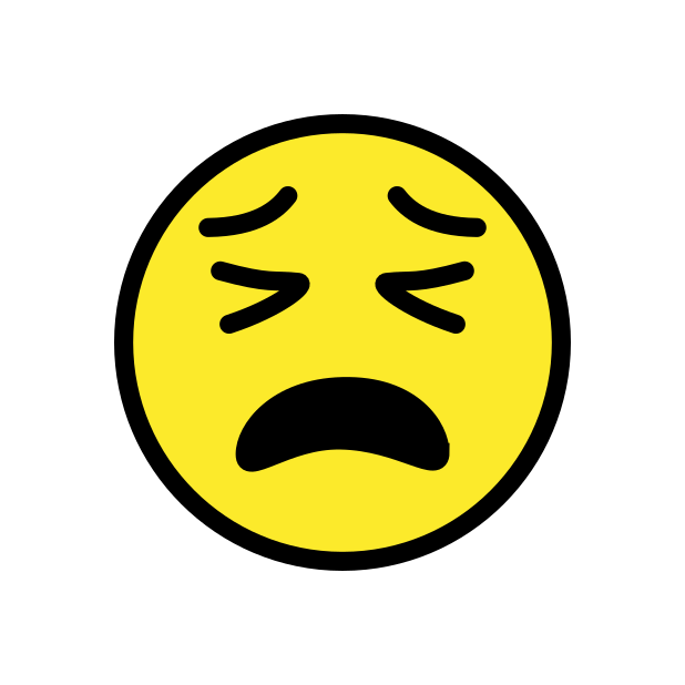 tired face transparent PNG icon, color version, 618 by 618 pixels