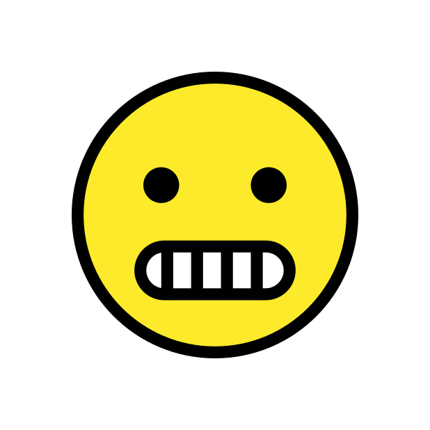 grimacing face transparent PNG icon, color version, 618 by 618 pixels
