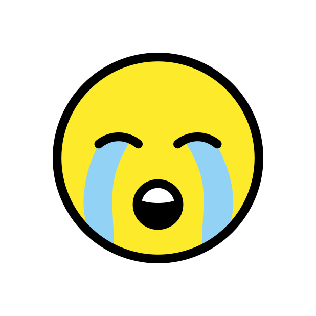 loudly crying face transparent PNG icon, color version, 618 by 618 pixels
