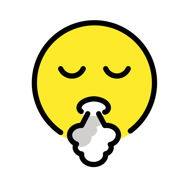 face exhaling transparent PNG icon, color version, 618 by 618 pixels