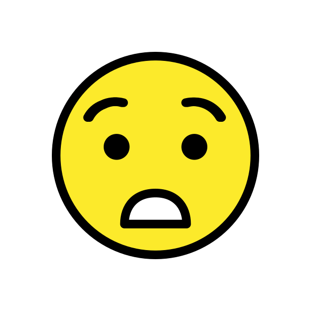 astonished face transparent PNG icon, color version, 618 by 618 pixels