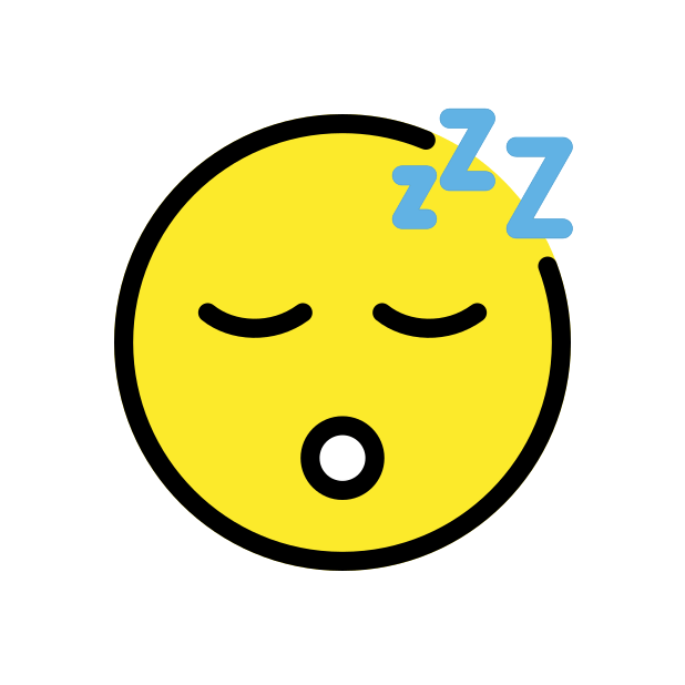 sleeping face transparent PNG icon, color version, 618 by 618 pixels
