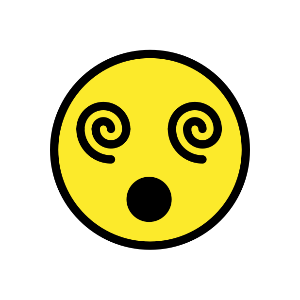 face with spiral eyes transparent PNG icon, color version, 618 by 618 pixels